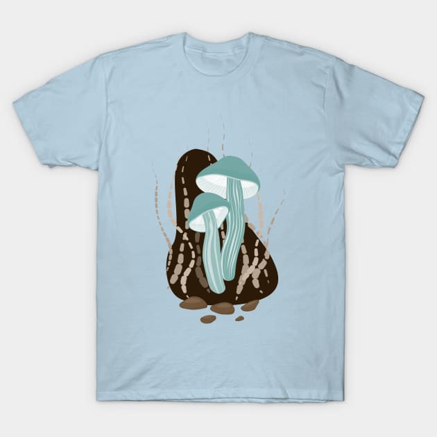 Soft blue mushroom T-Shirt by Gerchek